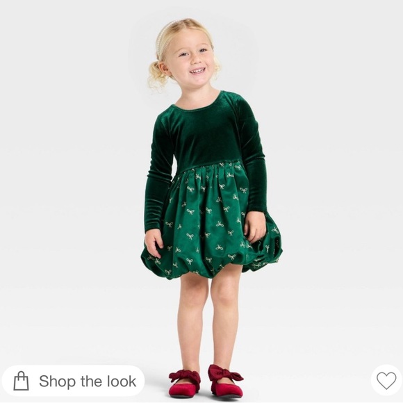 Cat & Jack Green Velvet Dress - Picture 2 of 4